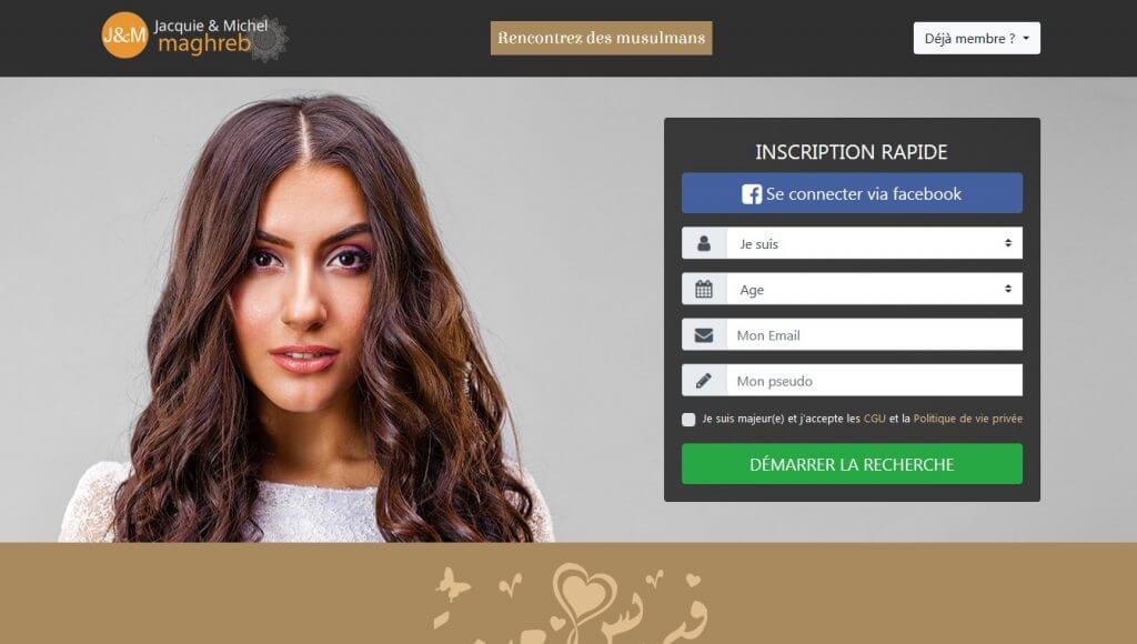 JM Maghreb : page d'accueil et inscription
