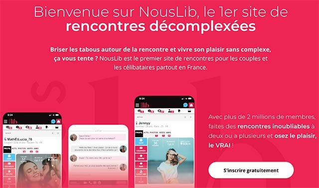 Inscription sur NousLib, site de rencontre libertin