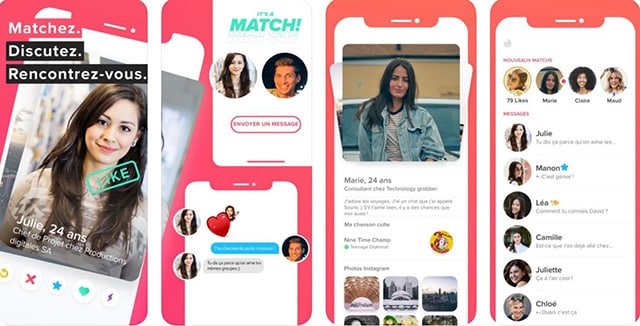 Tinder avis : capture d'écran de l'application testée