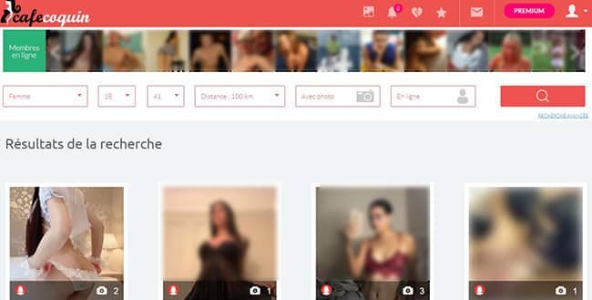 Cafecoquin, site de rencontre coquin : page d'accueil