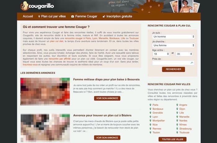 Cougarillo : capture de la plateforme testée