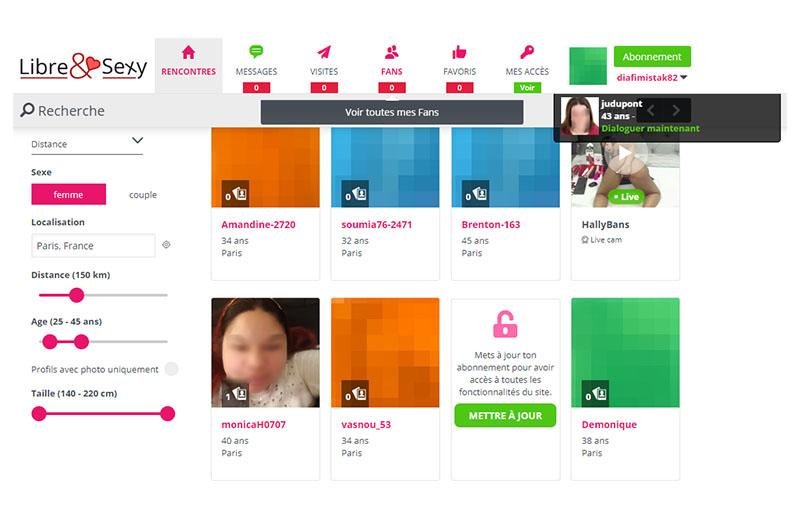 Libre et Sexy : fonctionnalités de l'interface