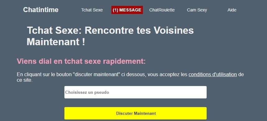 Chatintime : étapes d’inscription testées