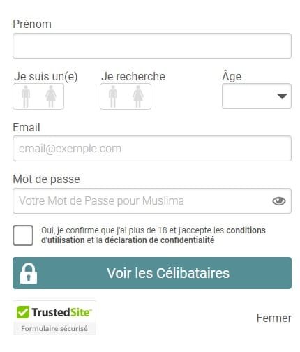 Muslima : étapes d'inscription testées en 1 mois