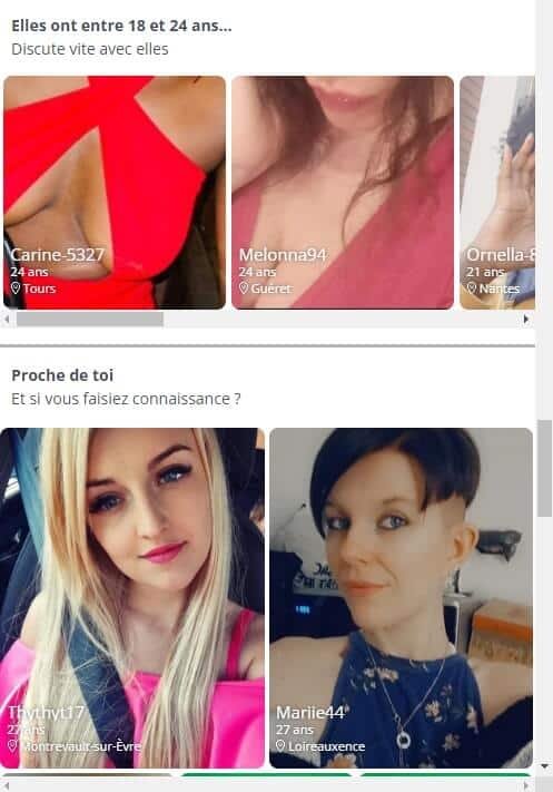 BeSexy : exemples de profils rencontrés pendant le test