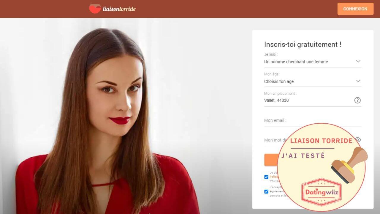 Liaison Torride avis : capture du site pendant notre test