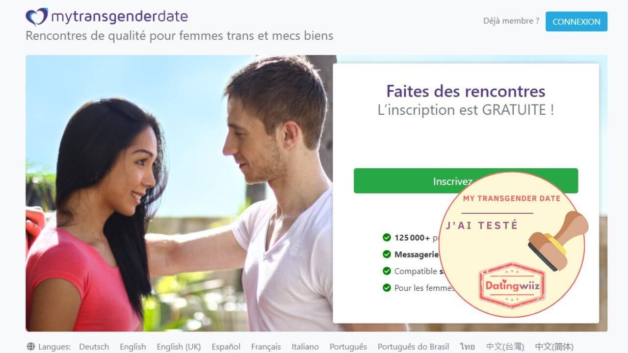 MyTransgenderdate : page d’accueil du site de rencontre trans