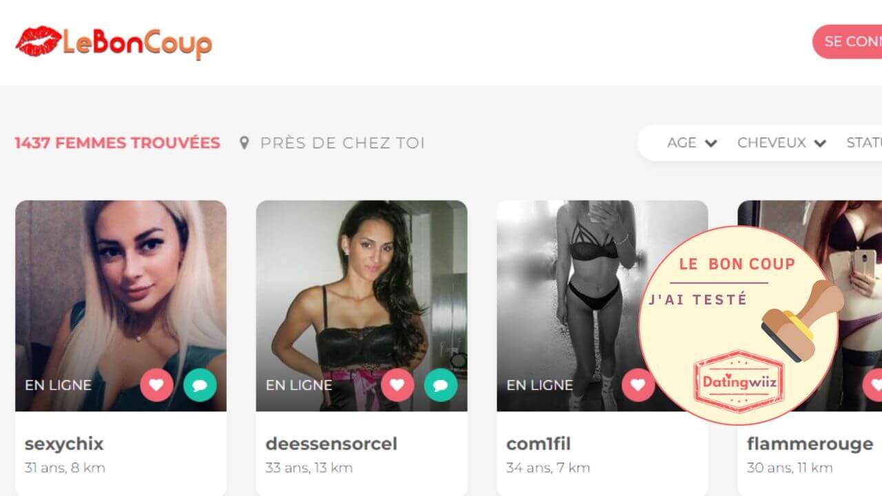 Le Bon Coup avis : capture du site pendant notre test