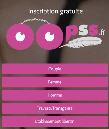 Inscription sur Oopss : étapes du formulaire