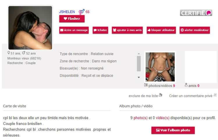 IziDate : exemple de profil sur la plateforme