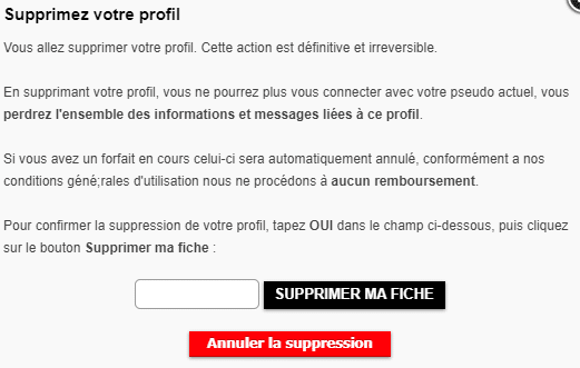 IziDate avis : procédure de suppression de compte